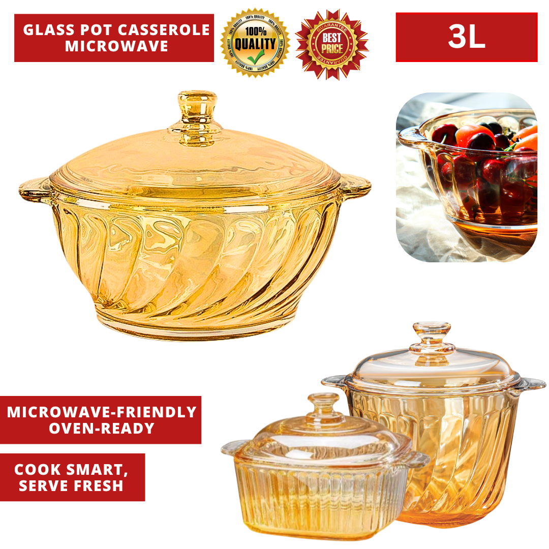 GLASS POT CASSEROLE MICROWAVE (KASEROL KACA)_0