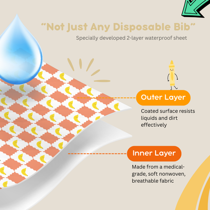 Double layer waterproof baby disposable bib 20pack / set with cute moods_3
