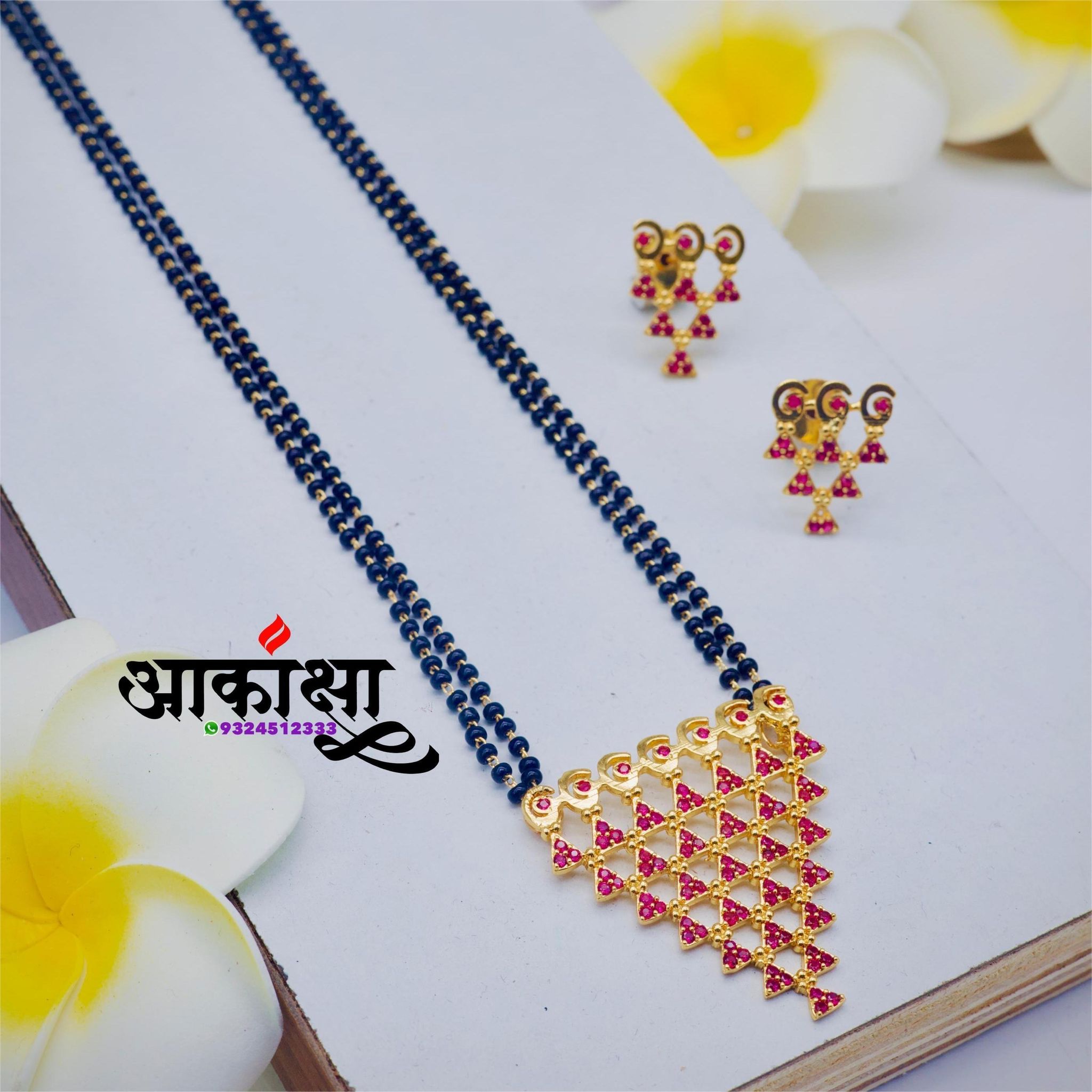 Saraswati Pendant Mangalsutra (AD Stones)_0