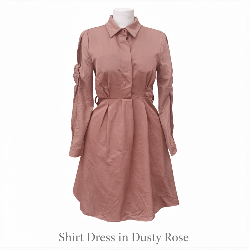 Shirt Dress in Dusty Rose_0