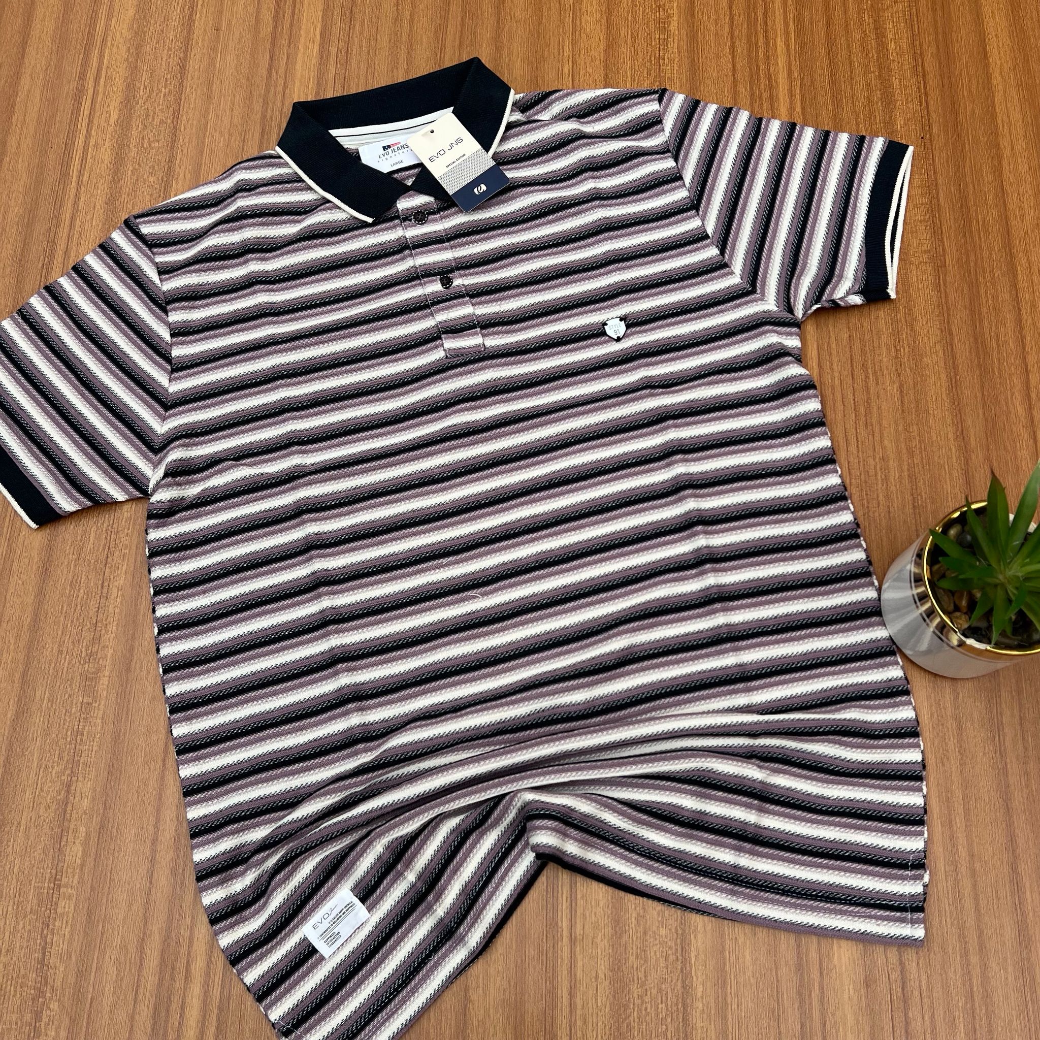 EVO JEANS STRIPED CLUB TEE  - VIOLET_0