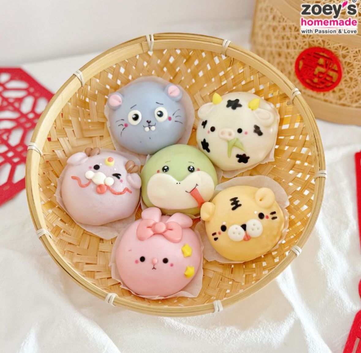 CNY Chinese Zodiac Bun with Chocolate – Set A (6pcs)_0