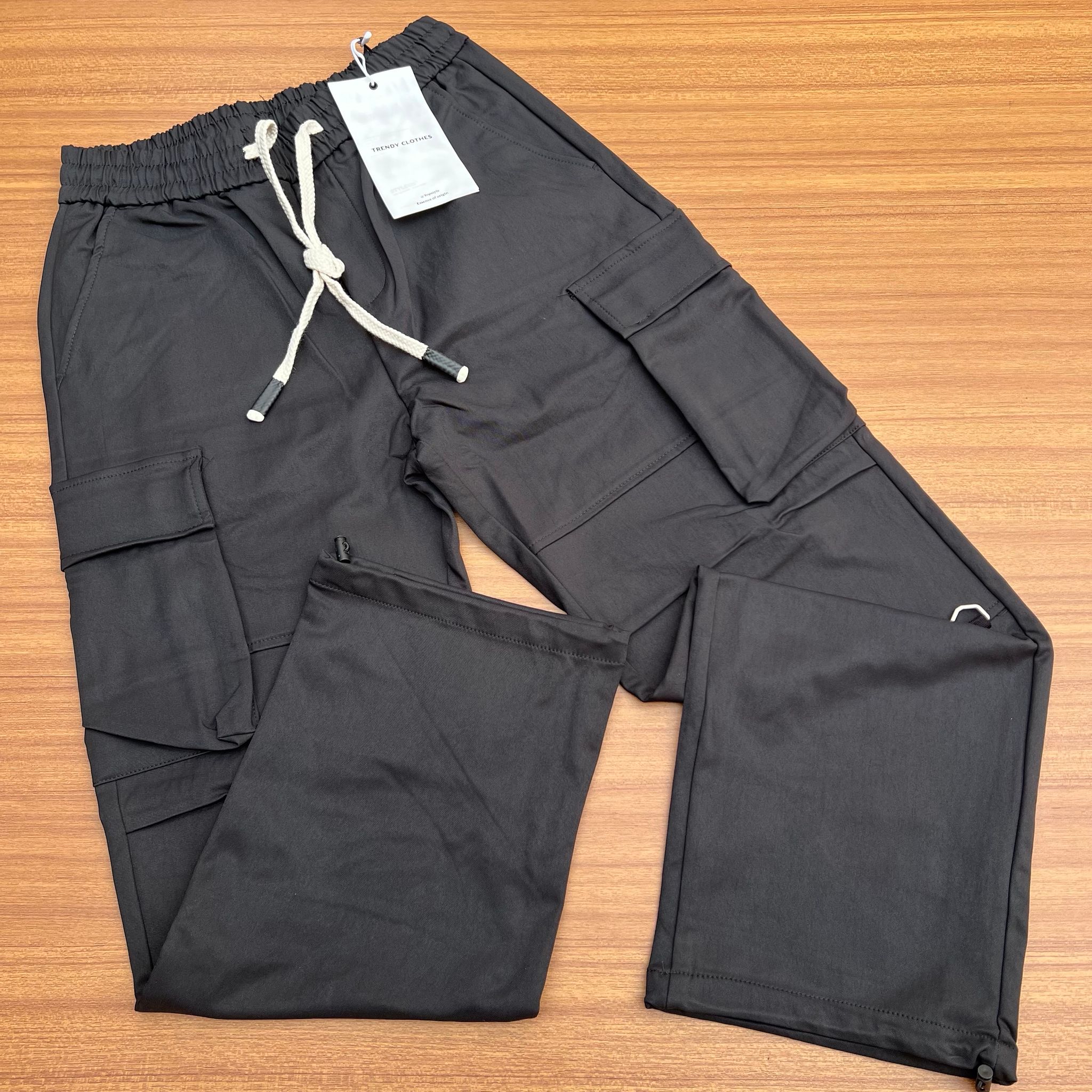 TRENDY CARGO PANT - BLACK_0