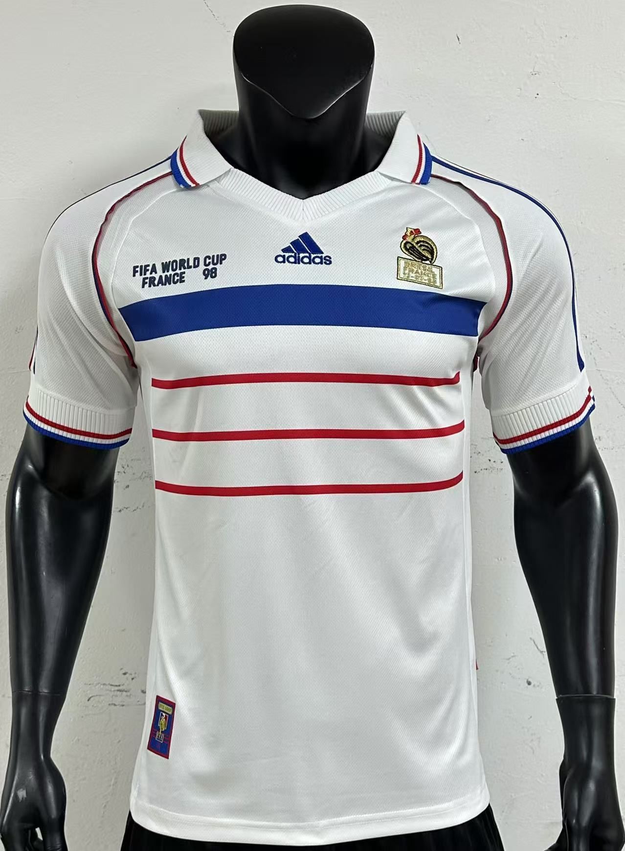 France 1998 Away Shirt (White / Blue / Red)_0