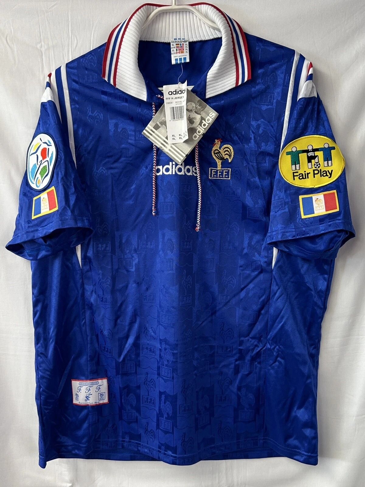 France 1996 Home Shirt (Blue / White / Red)_2