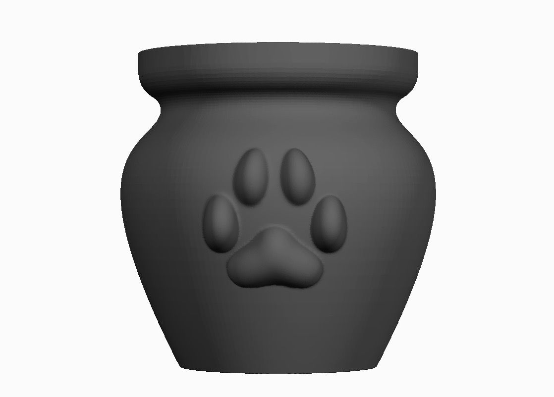 Urn Dog Paw Holder and Lid _1