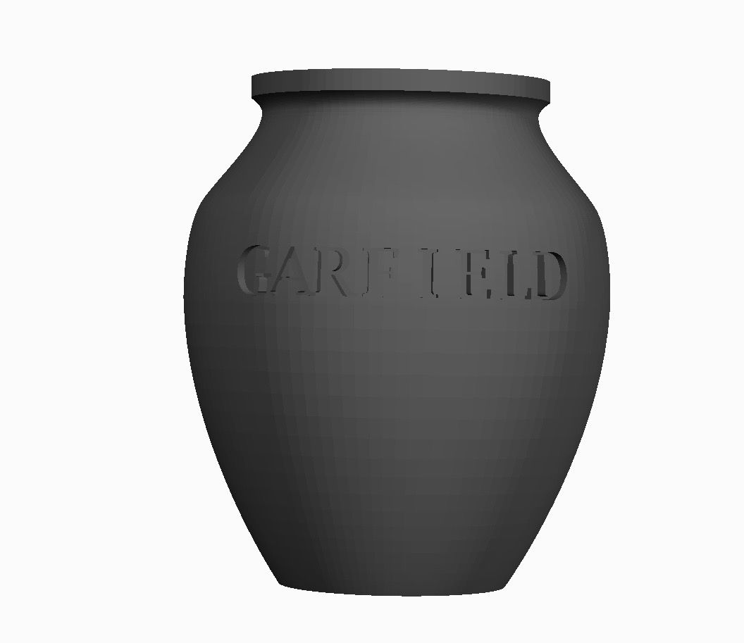Urn Garfield Holder and Lid   _0
