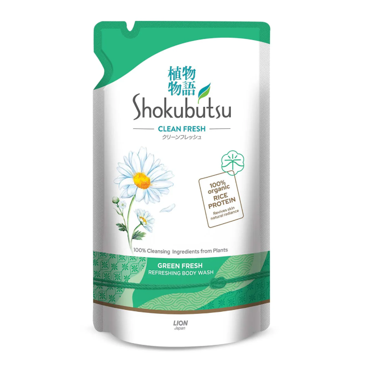 Shokubutsu Green Fresh Shower Foam Refill 500g_0