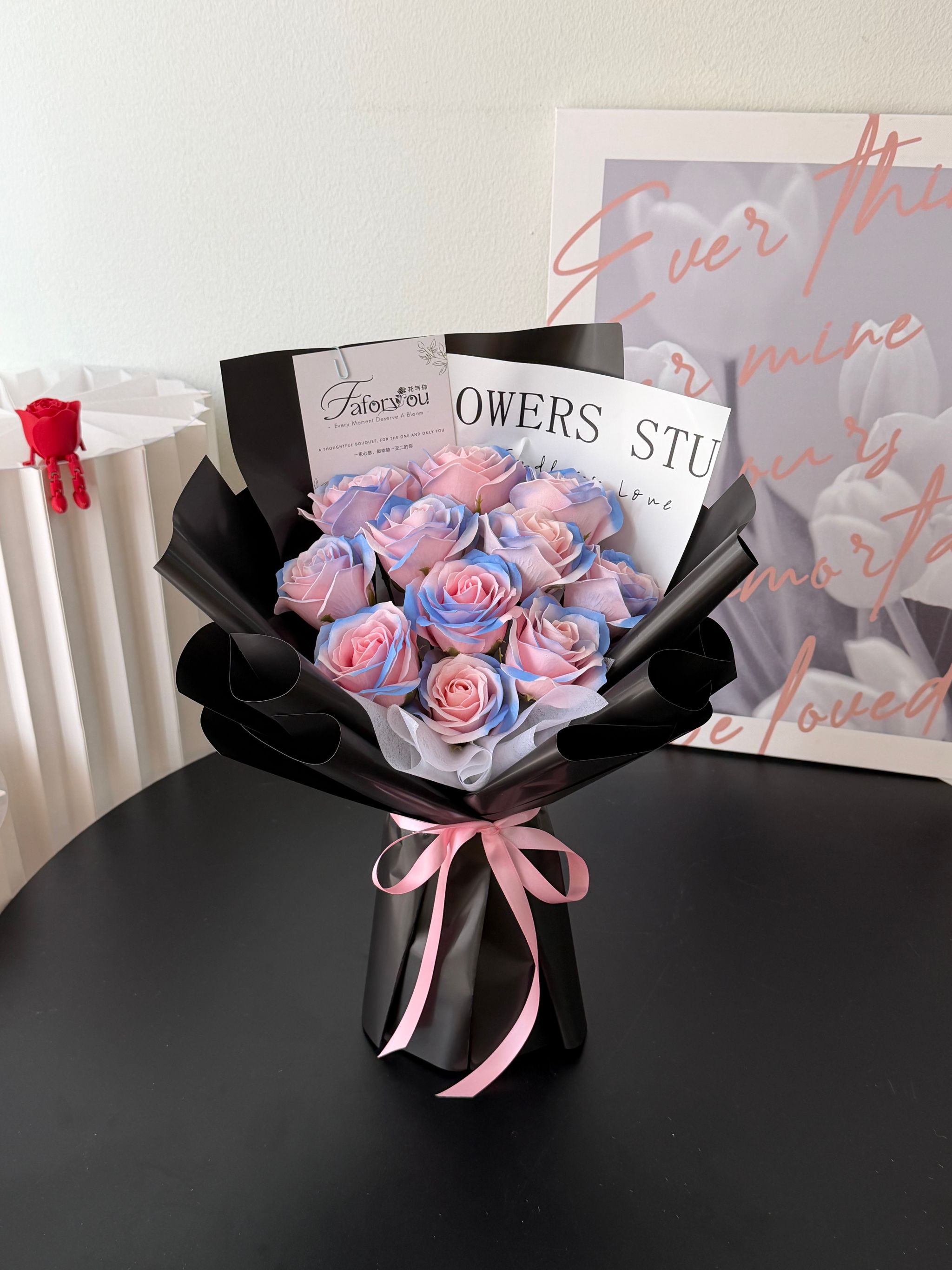 11 stalk Soap Rose Bouquet _0