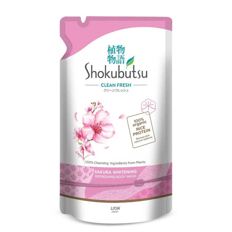 Shokubutsu Sakura Whitening Clean Fresh Shower Foam 500g_0