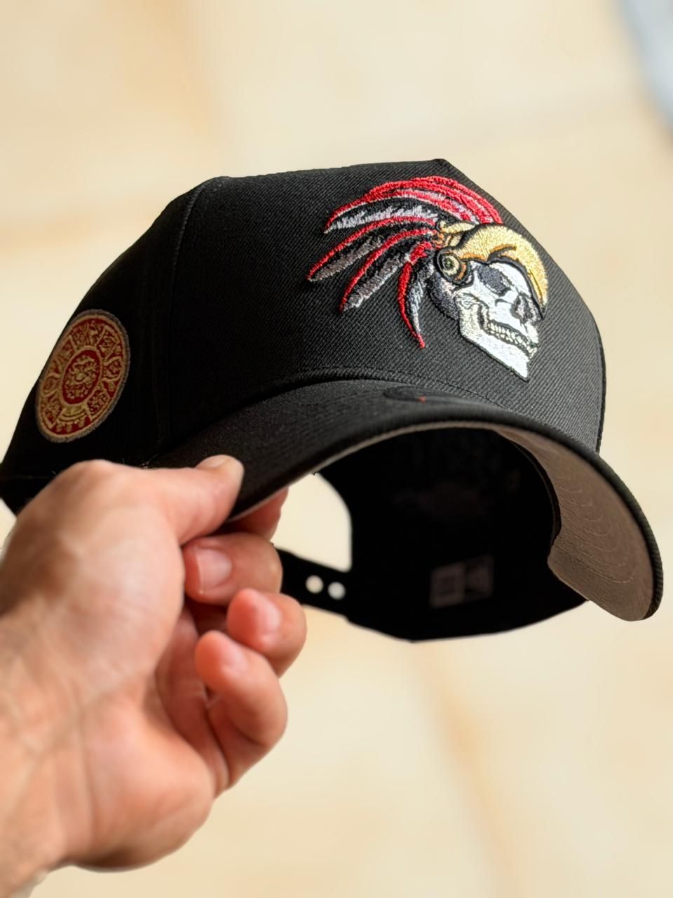 New Era 9Forty - Mexico Aztec Skull Warrior Metallic Black _0