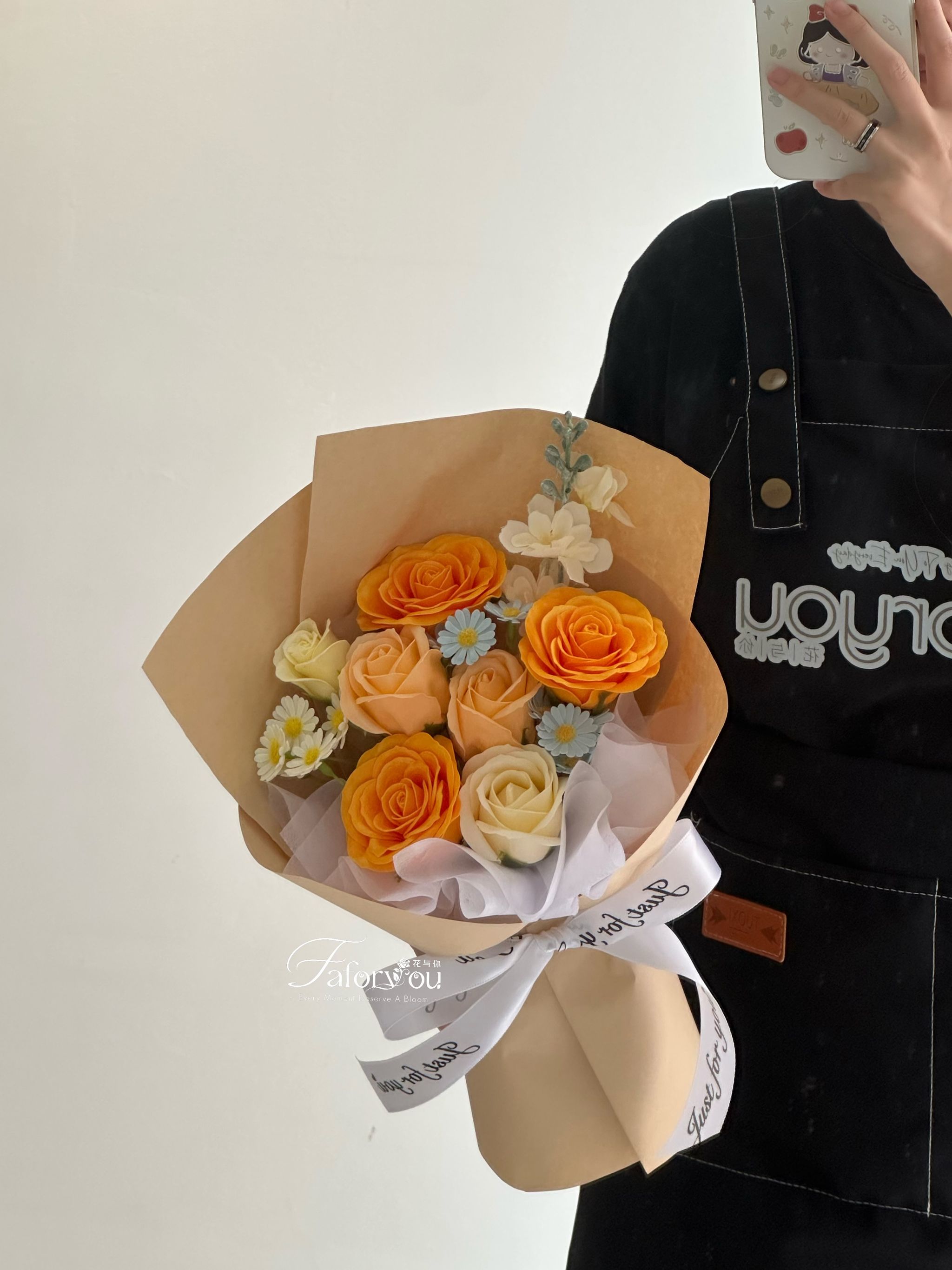 Orange Soap Flower Mixed Bouquet _2