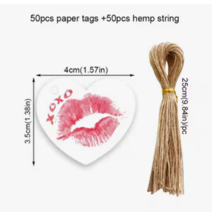 XOXO Valentines Tag with String_0