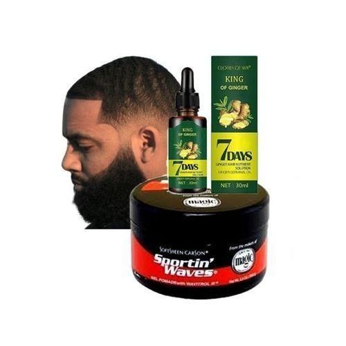 7Days Ginger Hair Regrowth Oils + Sportin Waves Hair Cream_0
