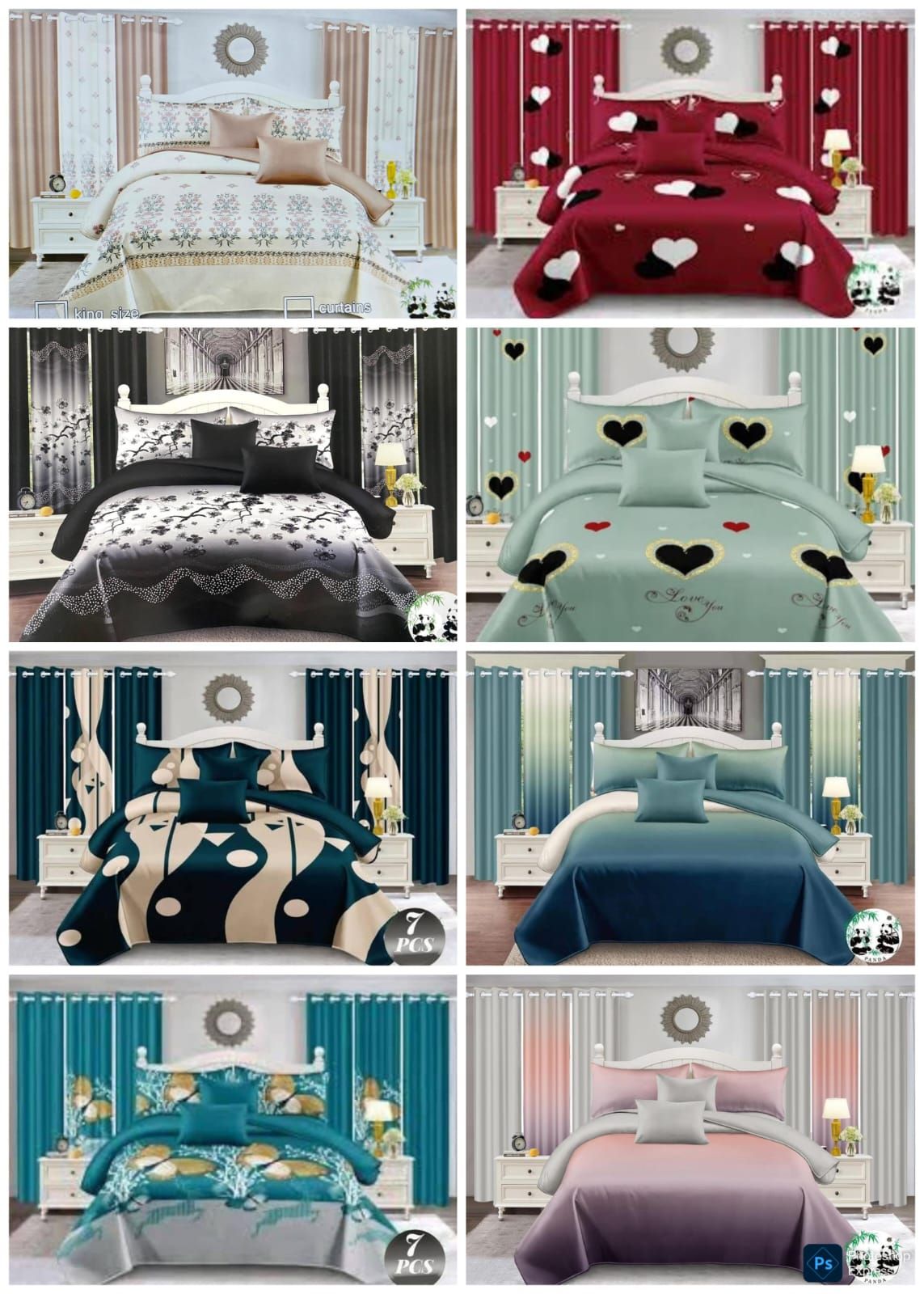 7 piece Quilt sets for Queen and DBL beds_2