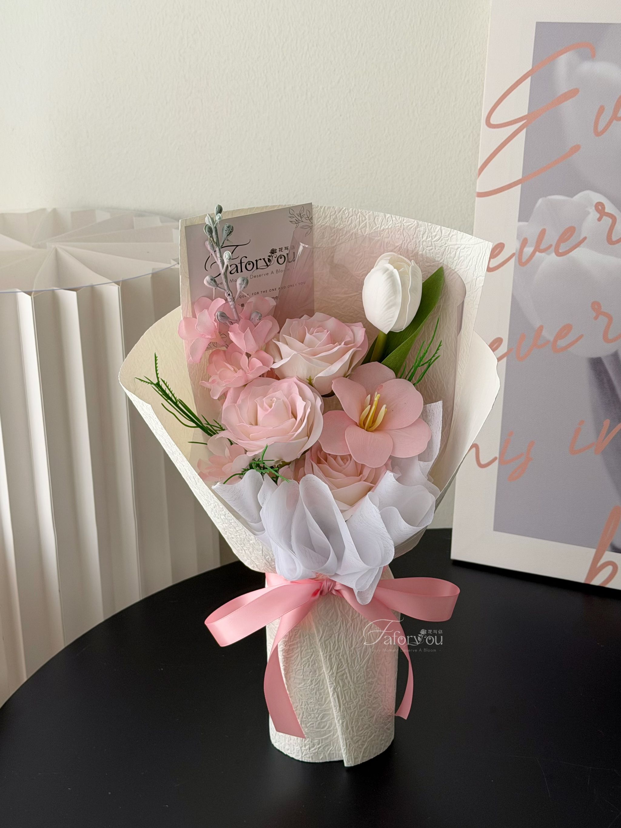 3 Stalk Soap Flower Mixed Bouquet _3