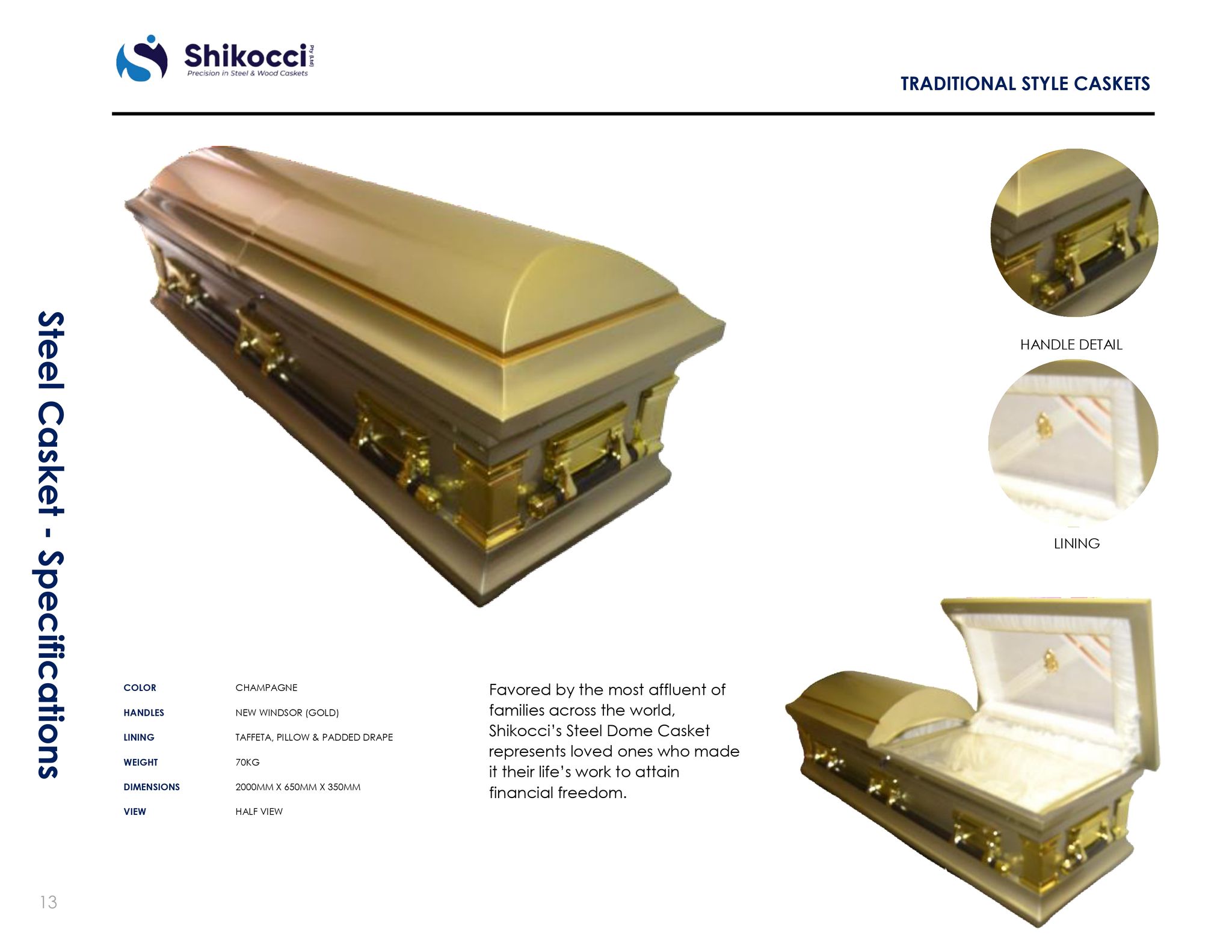 20 Gauge Steel Dome Casket (1/2 View)_0