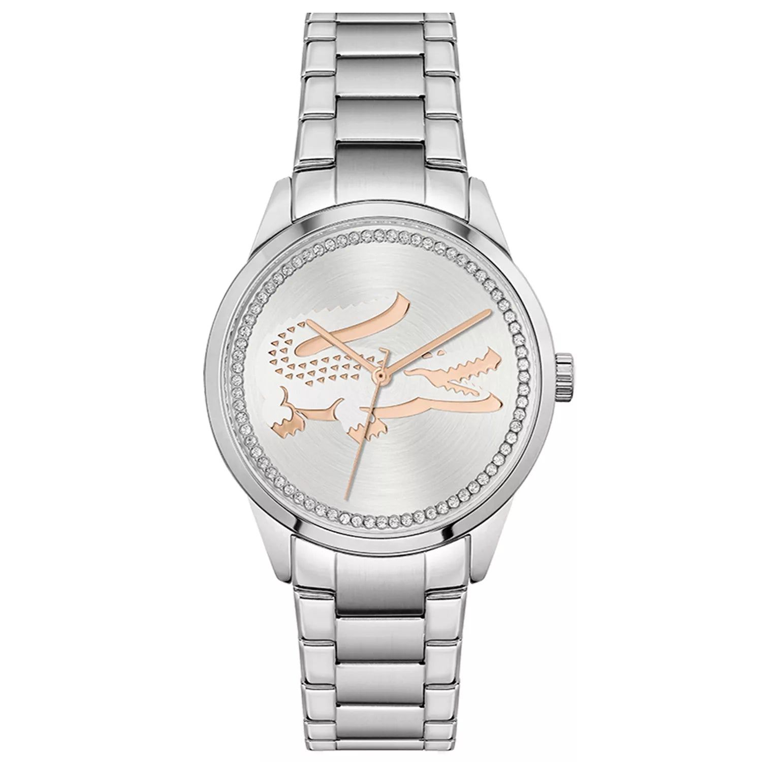 Lacoste Lady croc silver Mini Quartz White Round Dial_0