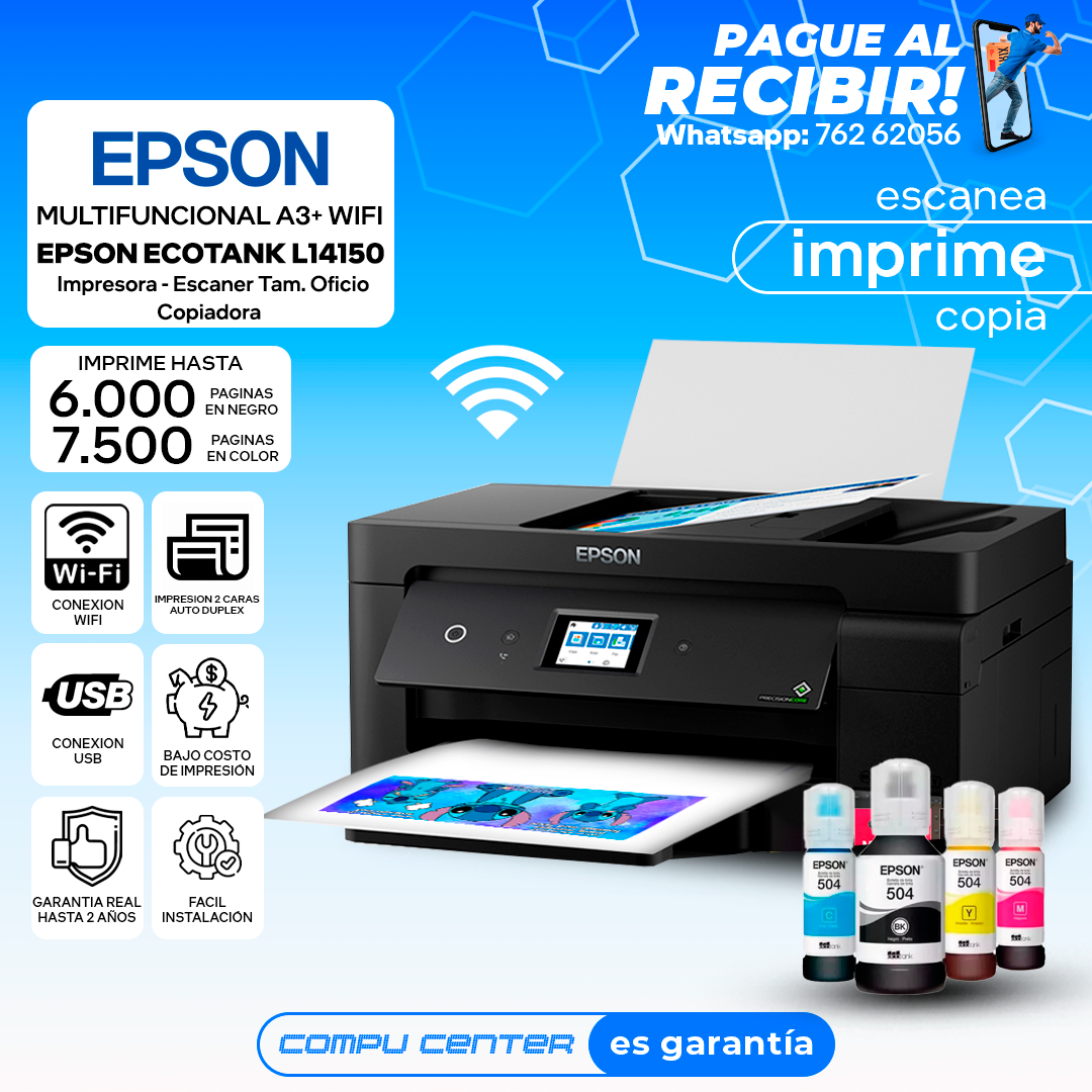 EPSON L14150 / MULTIFUNCIONAL WIFI / IMPRESORA / ESCANER / COPIADORA / DUPLEX AUTO / A3+_0