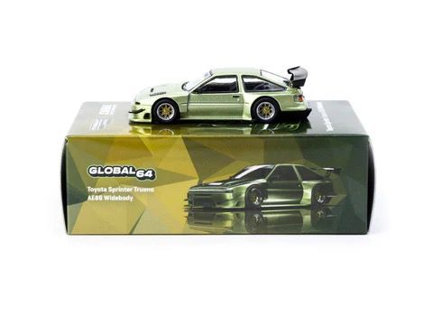 TARMAC WORKS MODEL 1/64 TOYOTA SPRINTER TRUENO AE86 WIDEBODY GREEN BY JON SIBAL_3