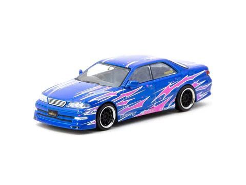 TARMAC WORKS MODEL 1/64 TOYOTA MARK II JZX100 - BLUE METALLIC_1