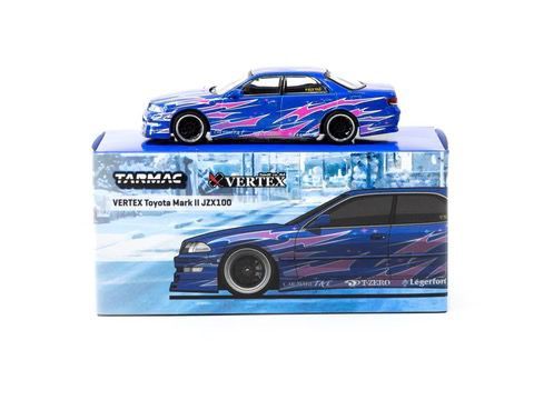 TARMAC WORKS MODEL 1/64 TOYOTA MARK II JZX100 - BLUE METALLIC_3