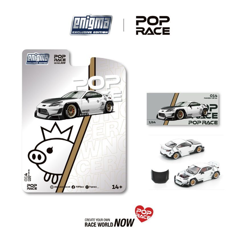 POP RACE MODEL 1/64 TOYOTA GR86 PANDEM - WHITE PEARL_1