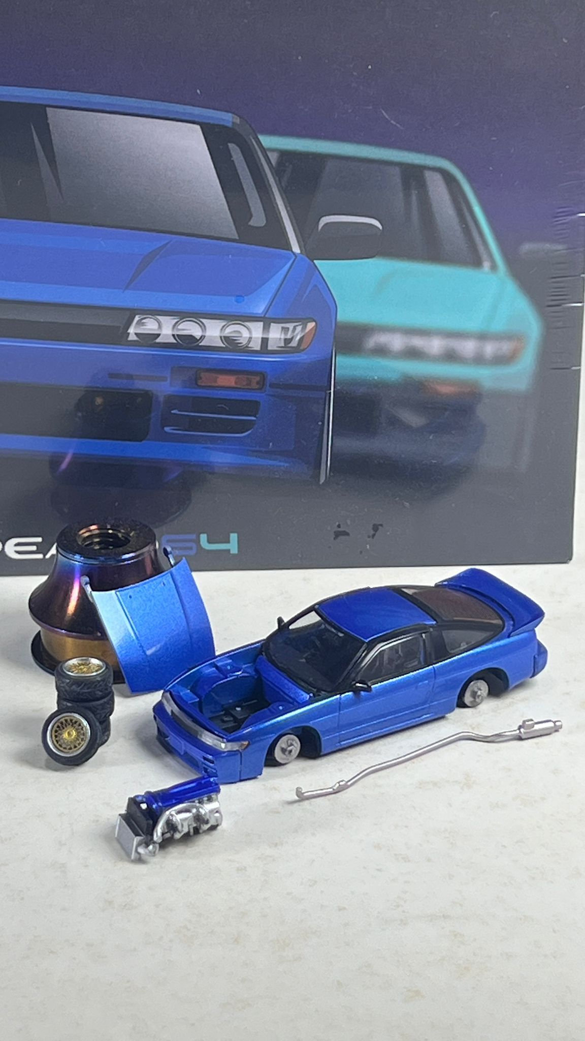 PEAKO MODEL 1/64 NISSAN SILVIA S13 - BLUE_5
