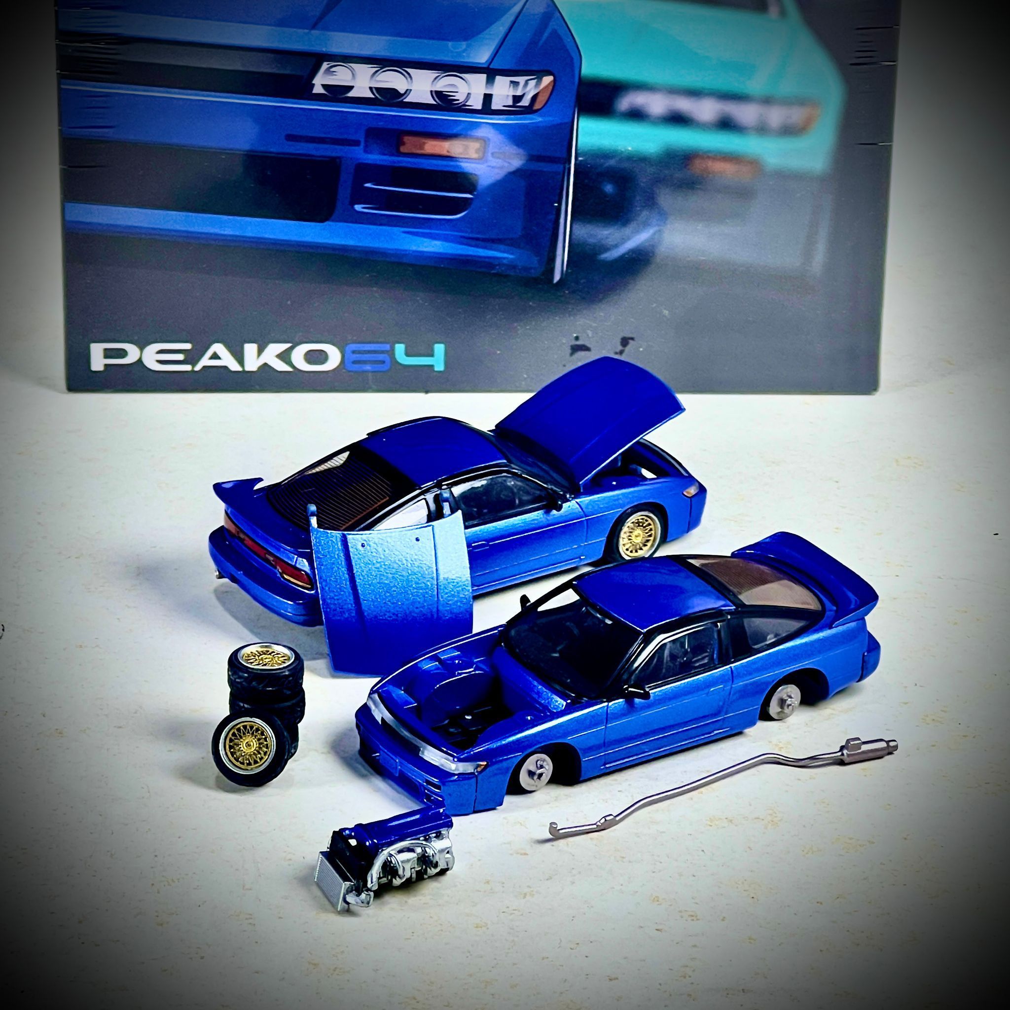 PEAKO MODEL 1/64 NISSAN SILVIA S13 - BLUE_8