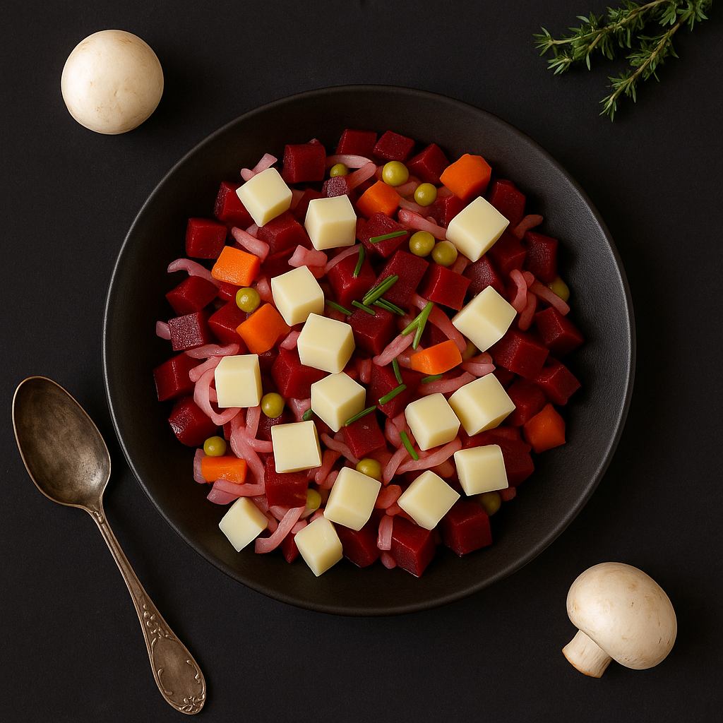 Винегрет с фермерским сыром с орегано_0