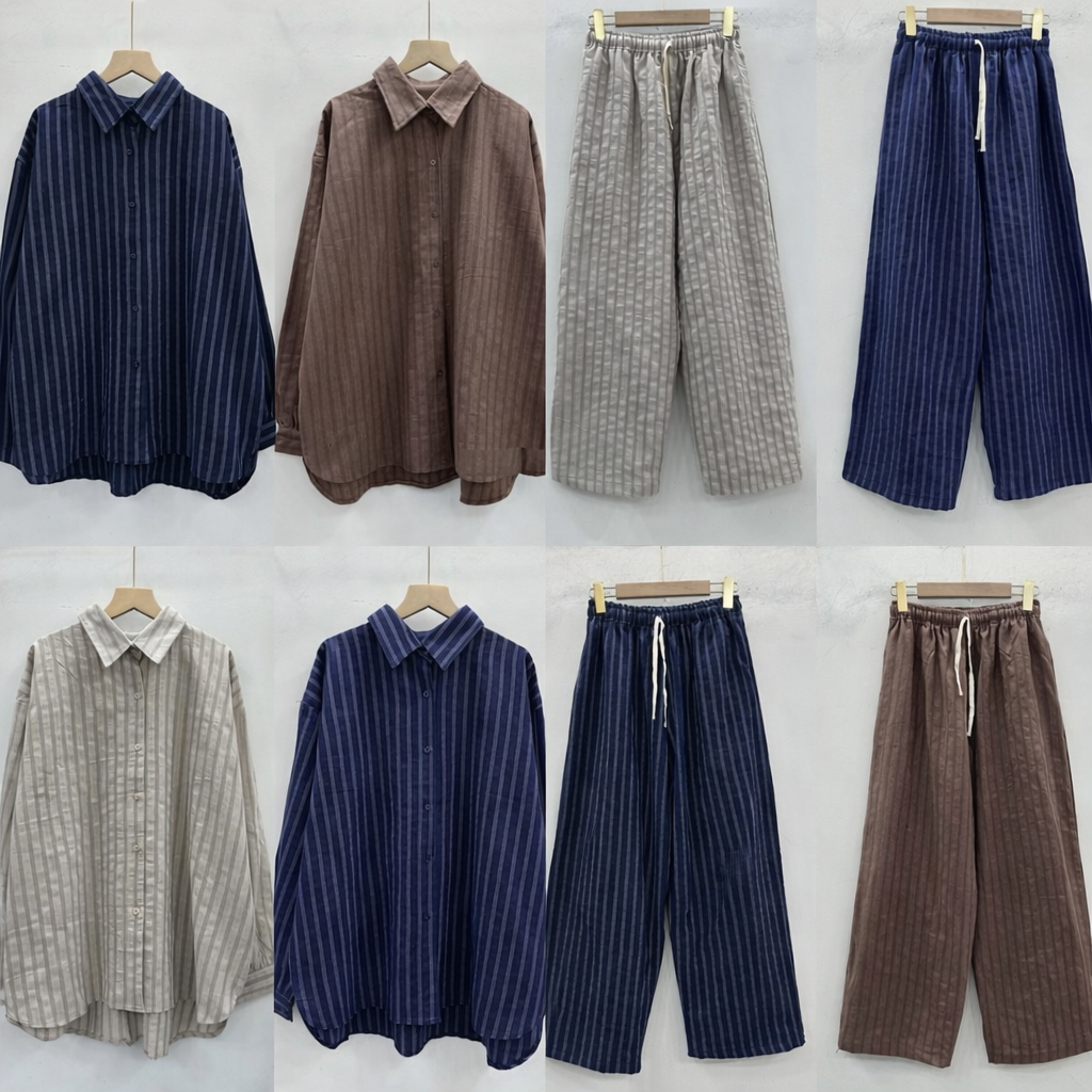 MILLY STRIPE PANTS SET_0