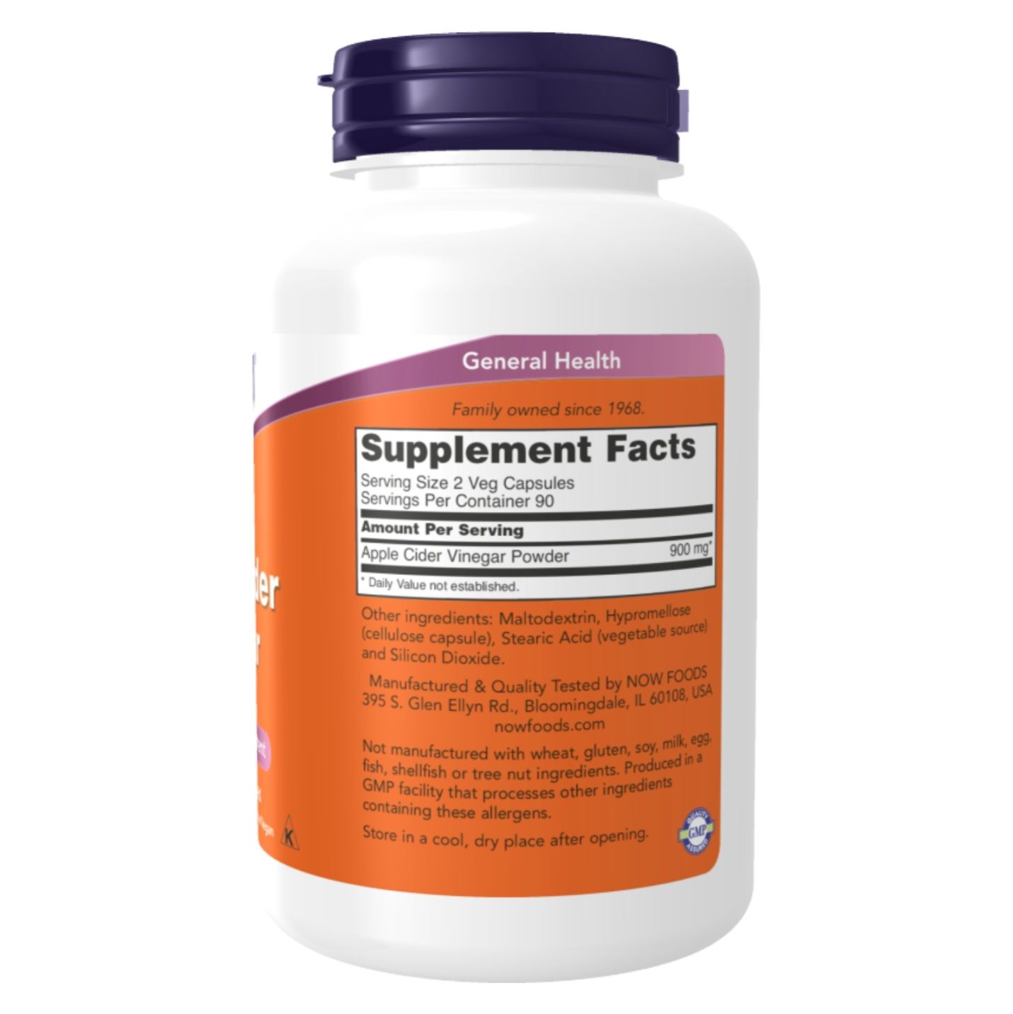 NOW - Apple Cider Vinegar 450 mg Veg Capsules_2