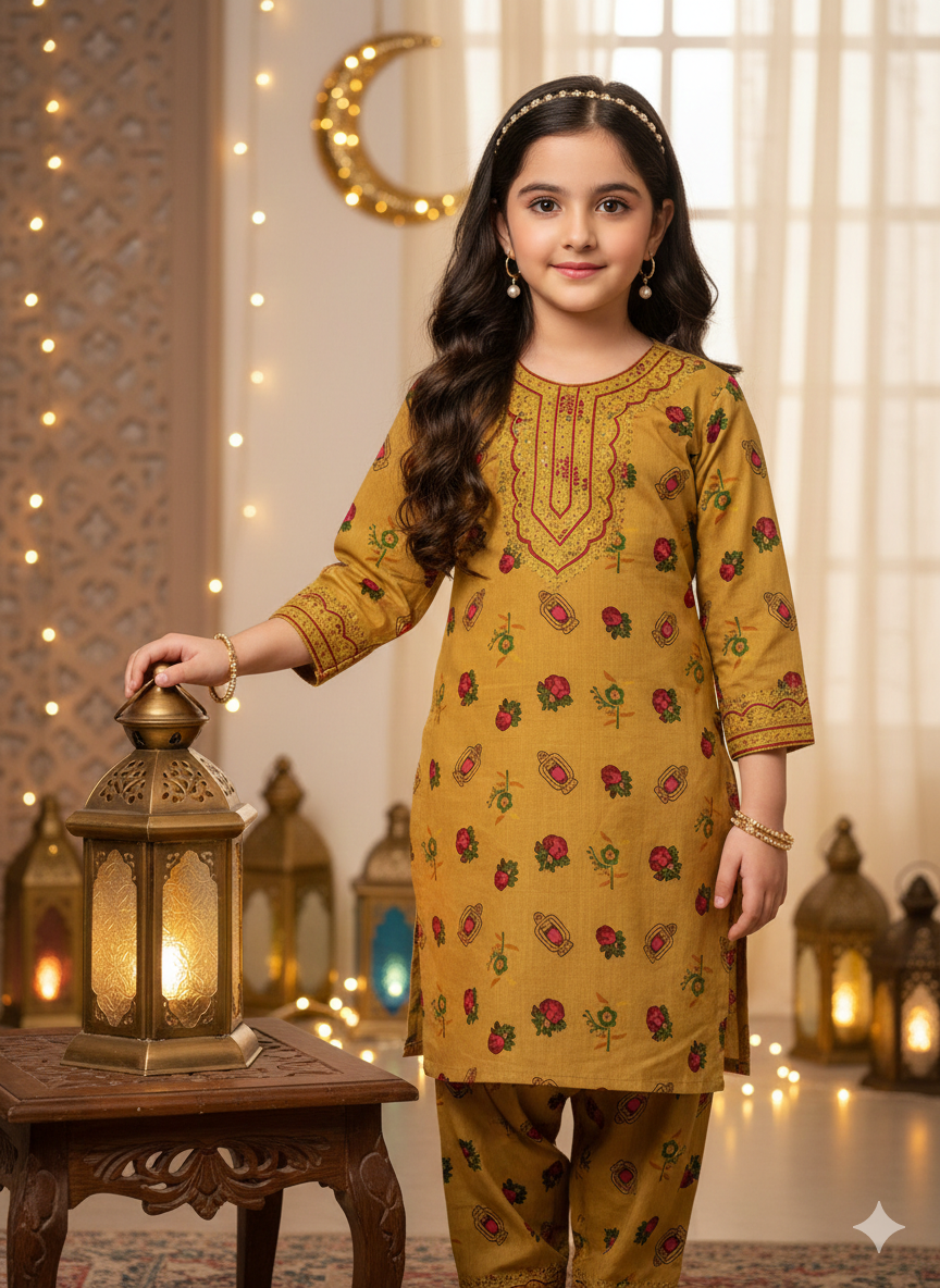 Yellow Banjabi style jalabiya _0