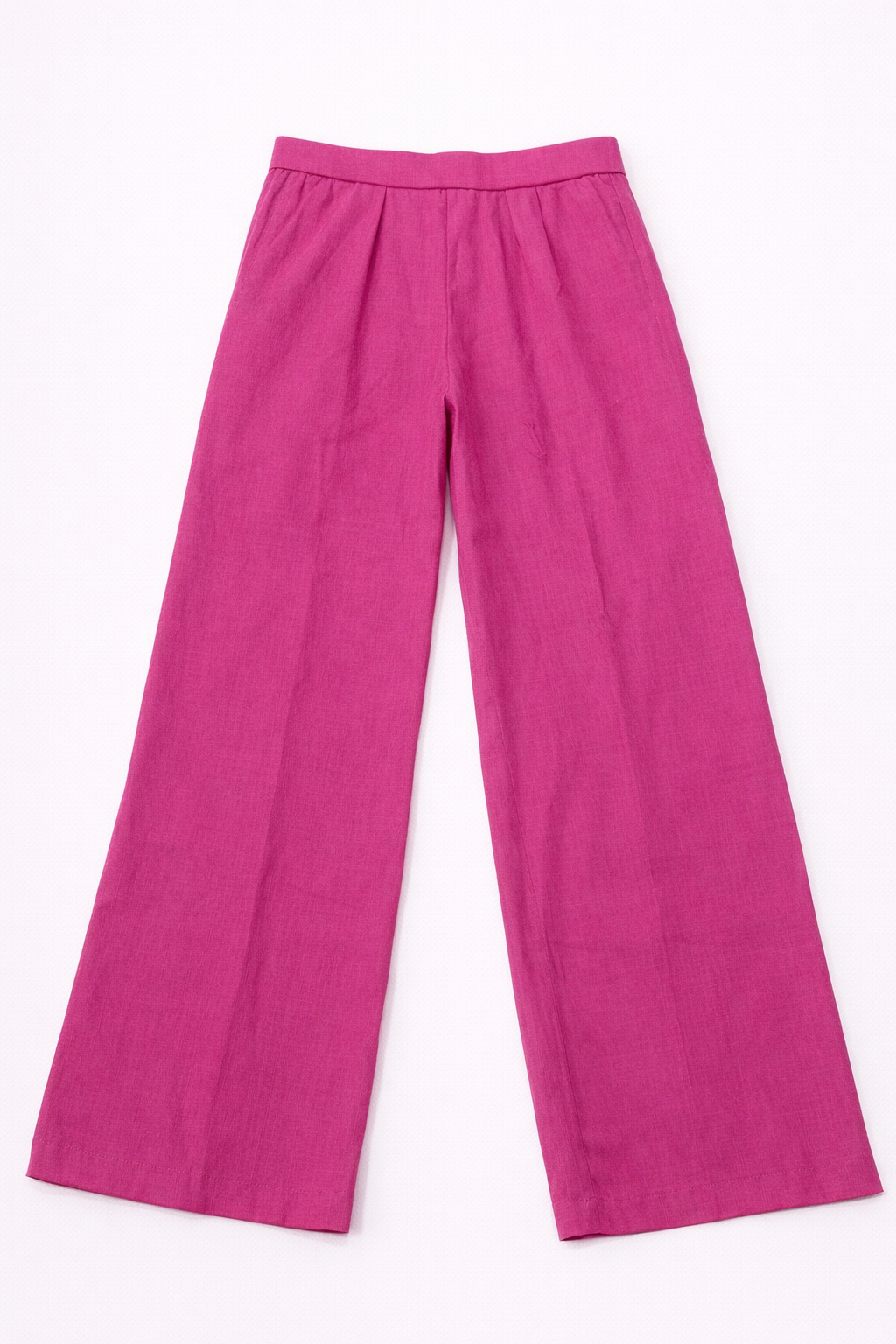 Pantalón Fucsia de Pierna Ancha y Corte Recto - Size M_0