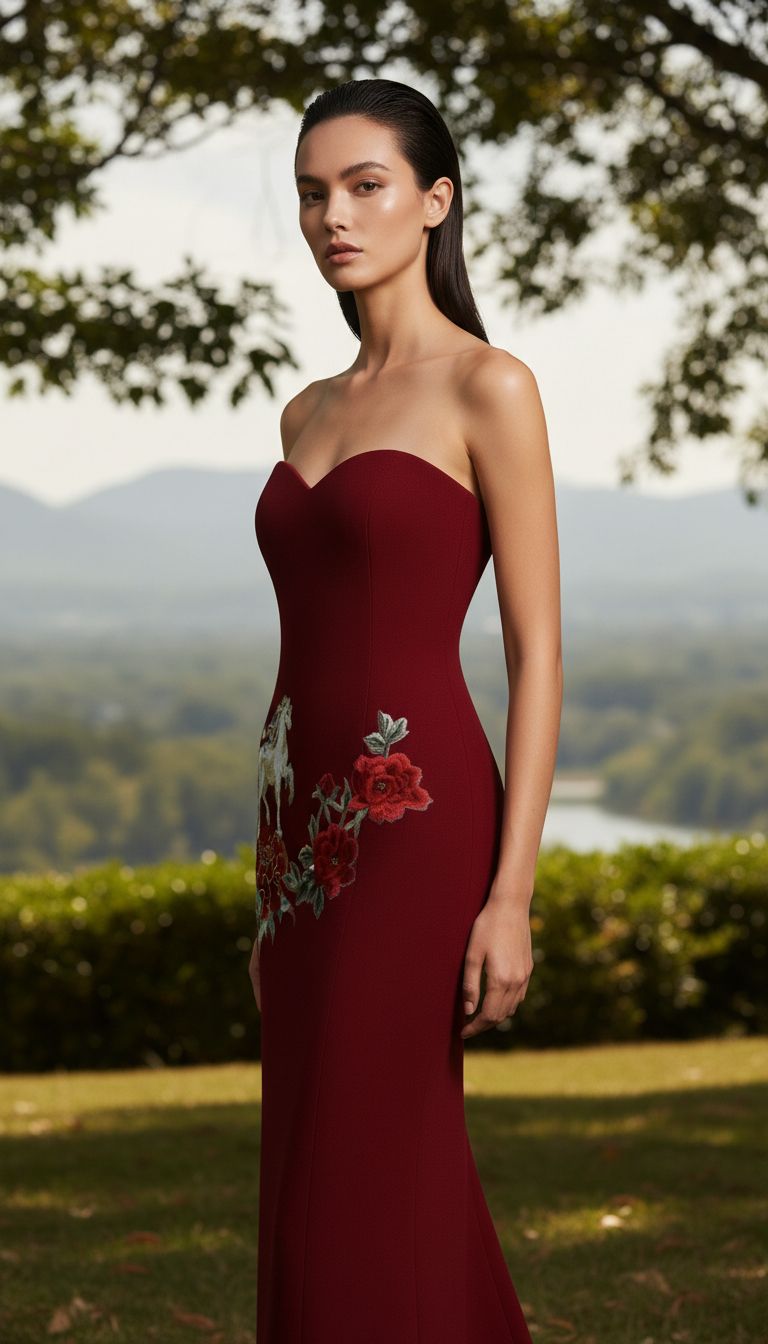 Peonies on Burgundy _4