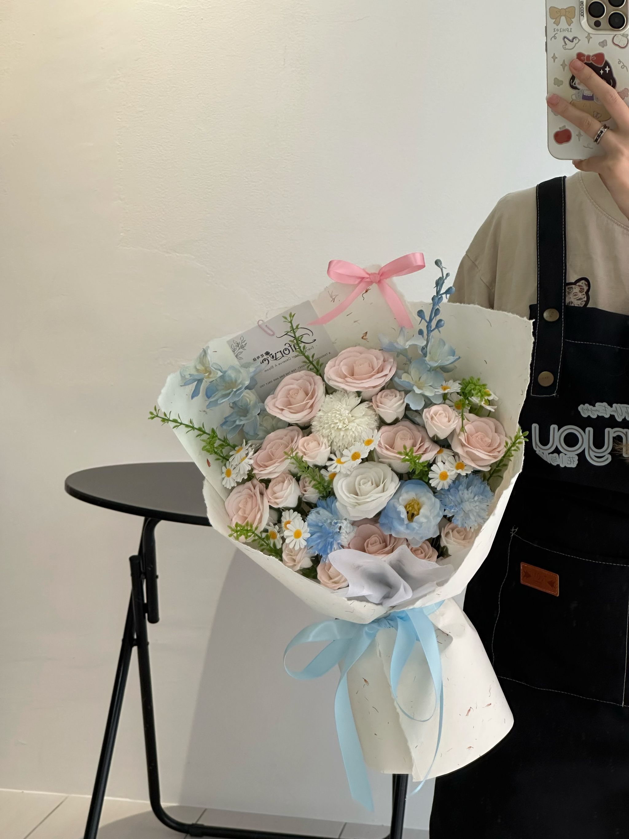 (Pre-Order) Pink Blue Soap Flower Mixed Bouquet _1