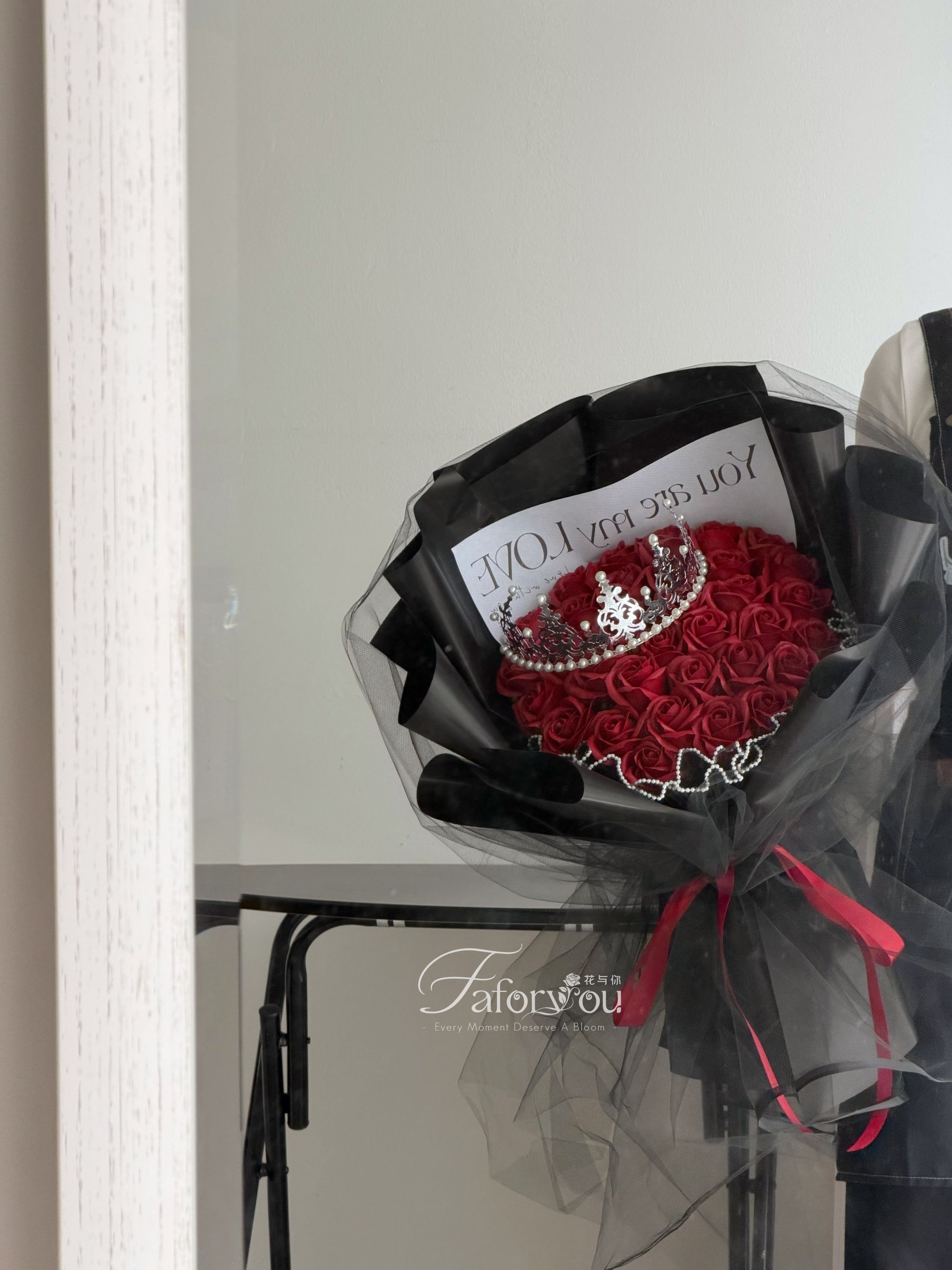 33 stalk Soap Rose Gauze Bouquet _0