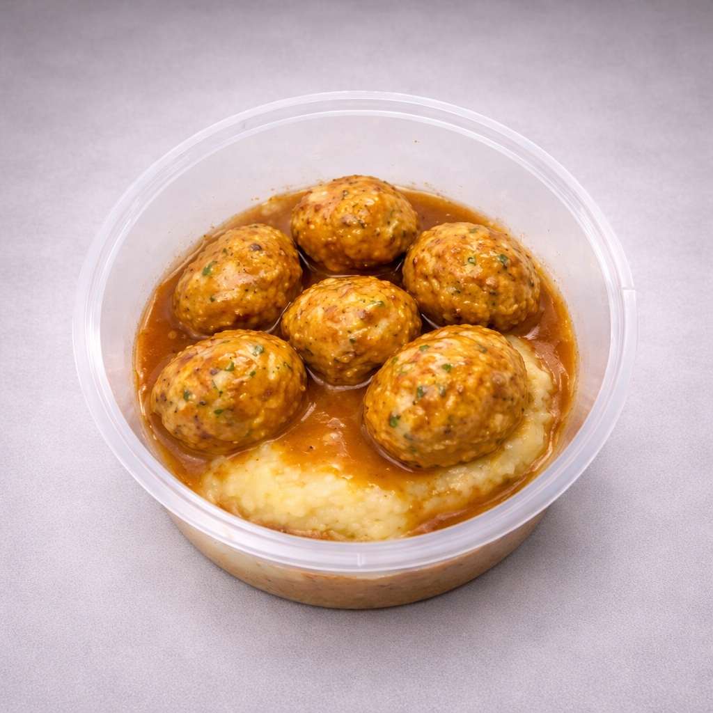 Cheesy Chicken Meatballs & Mash_0