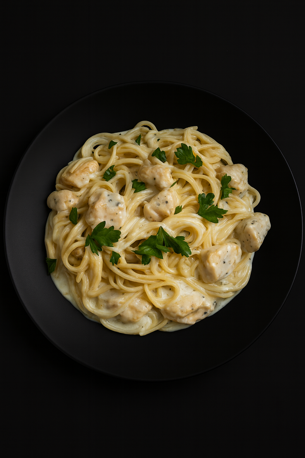 Паста с ломтиками куриной грудки в соусе Альфредо_0