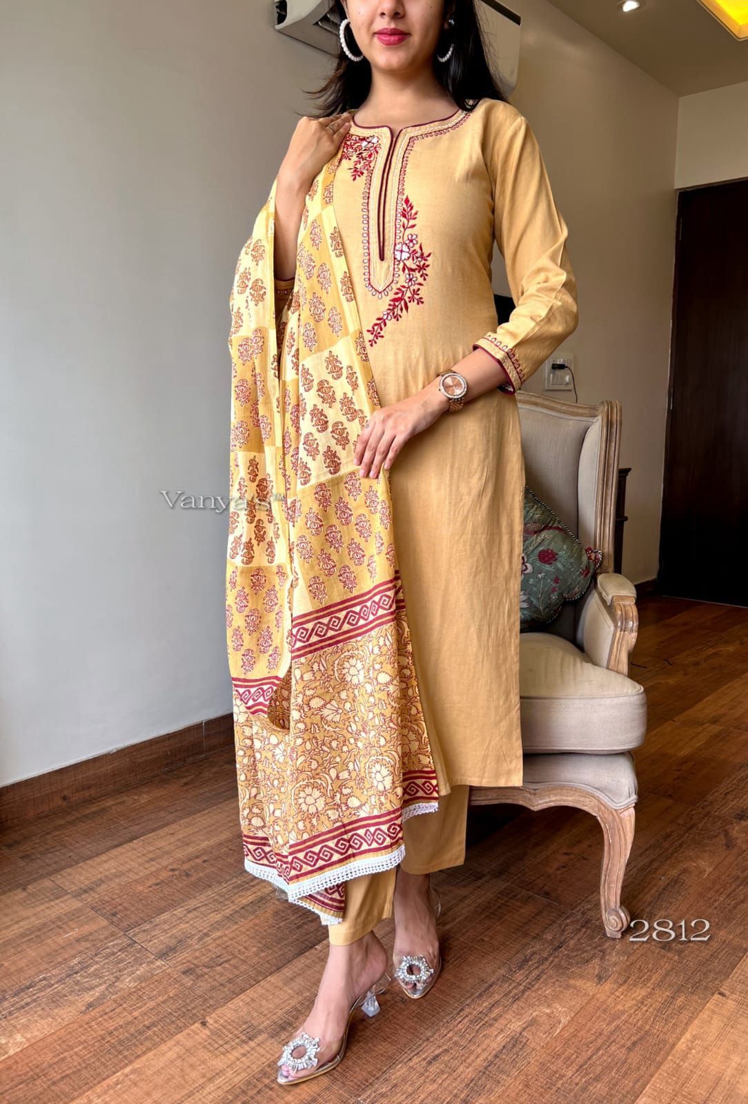 COTTON STRAIGHT KURTA SET  _0