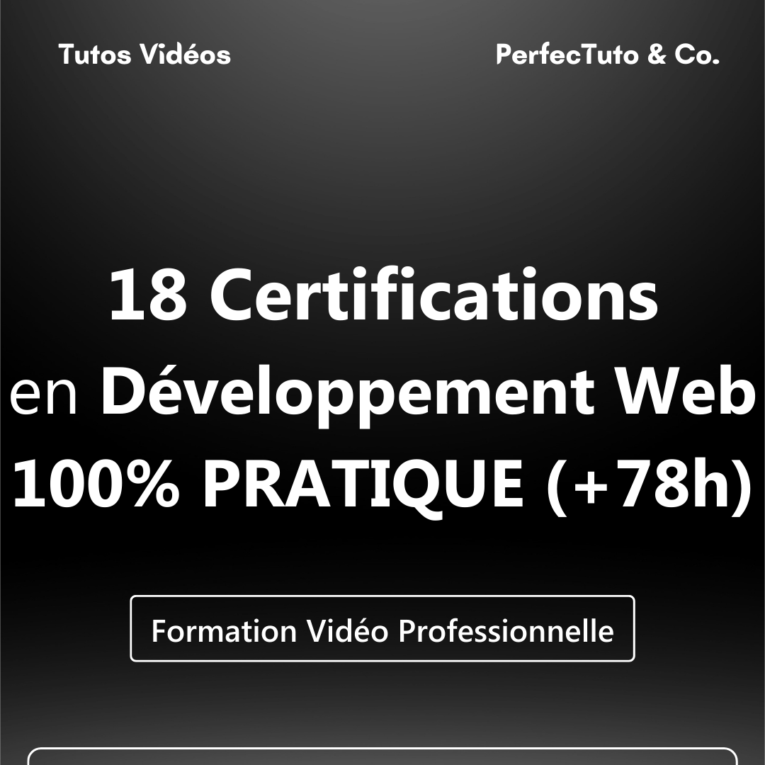 18 Certifications en Développement Web – 100% PRATIQUE +78h_0