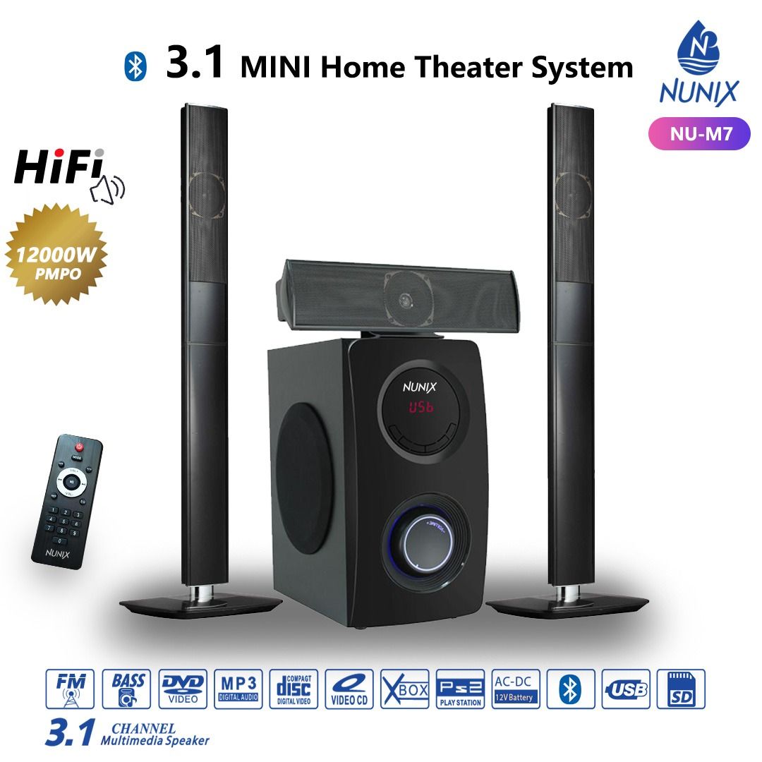 Nunix NU-M7 3.1 Mini Multimedia Home Theater System_0