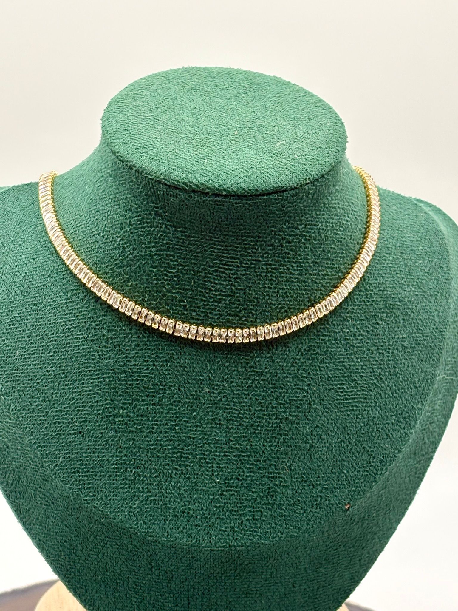 Tennis baguette necklace gold_0