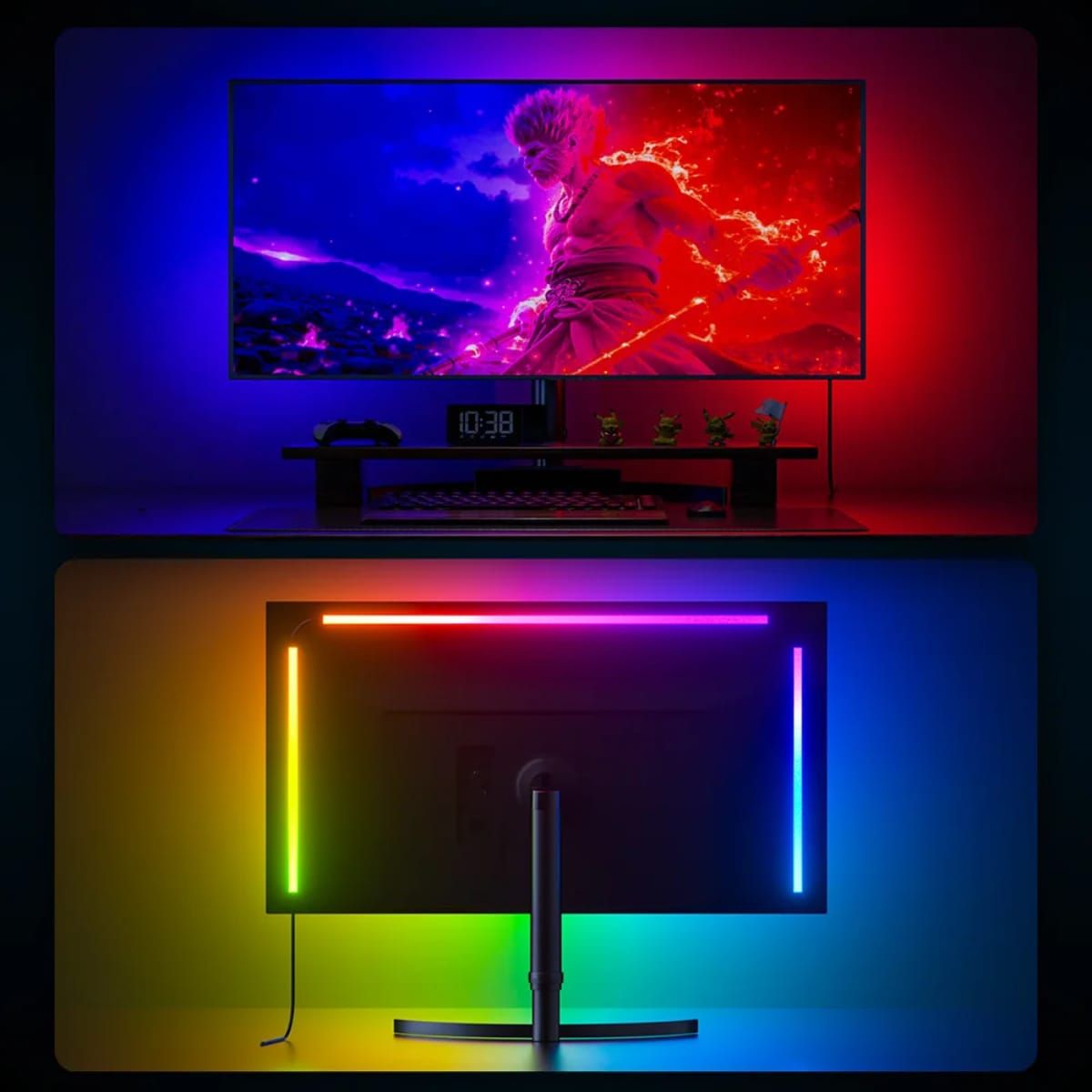 Fita de iluminação LED RGB inteligente para monitor de PC | TV, que sincroniza as cores com o ecrã_1
