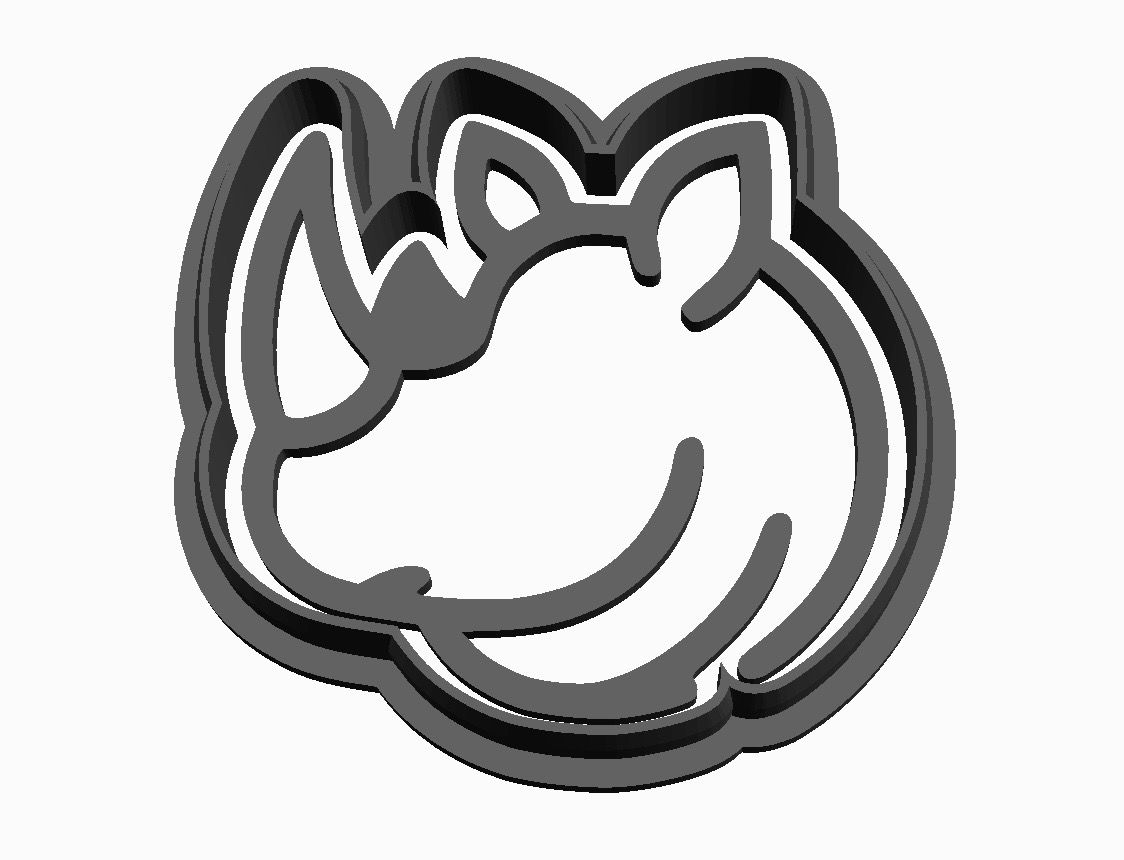 Rhino 1 Head detail Cookie Cutter       _0