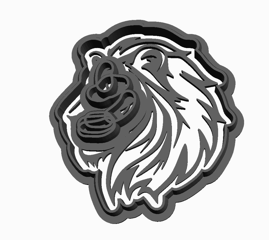 Lion 1 Head detail Cookie Cutter       _0