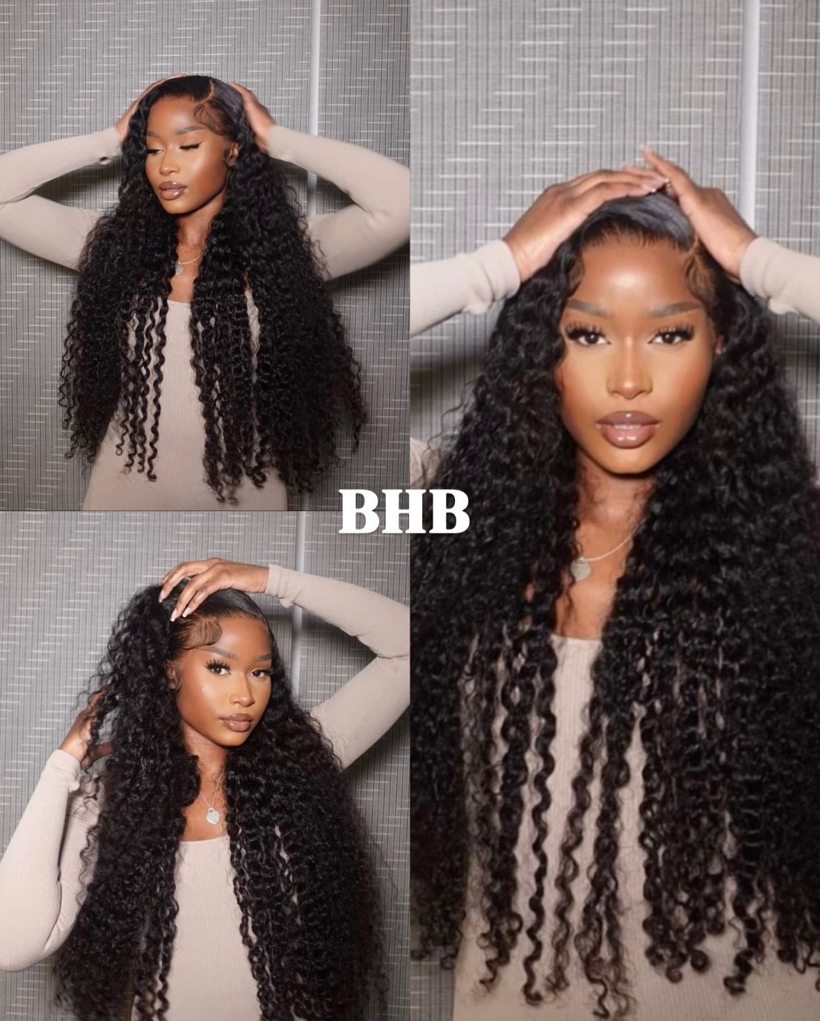 Wig  Luxury Deep Waves 100% Cheveux Humain – Lace Frontale 13x4 Transparente -Densité 250% _0