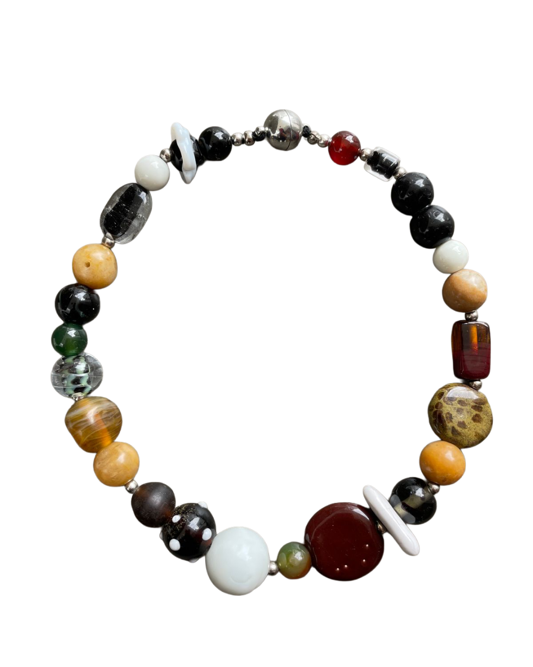 Glass, Stone, and Ceramic Bead Necklace_5