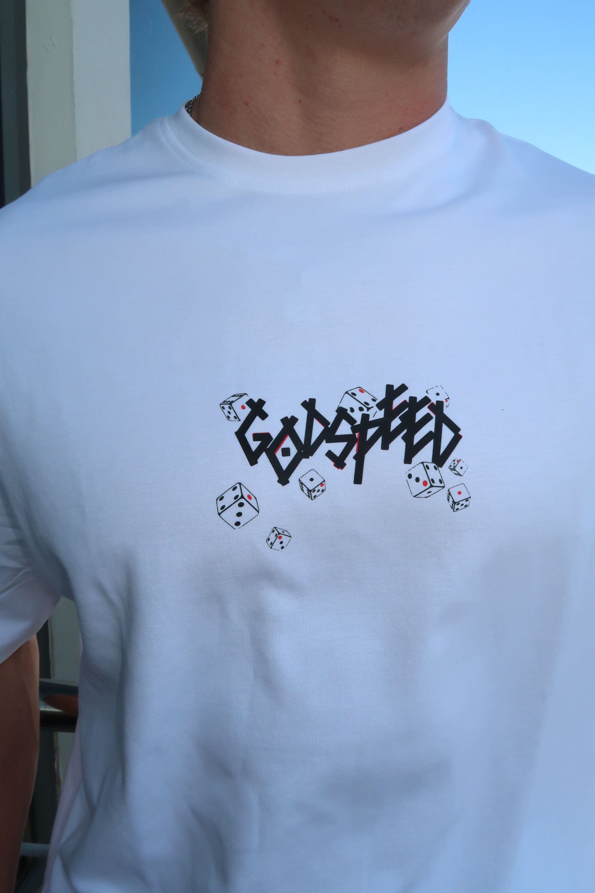 White Tee with Dice print_1