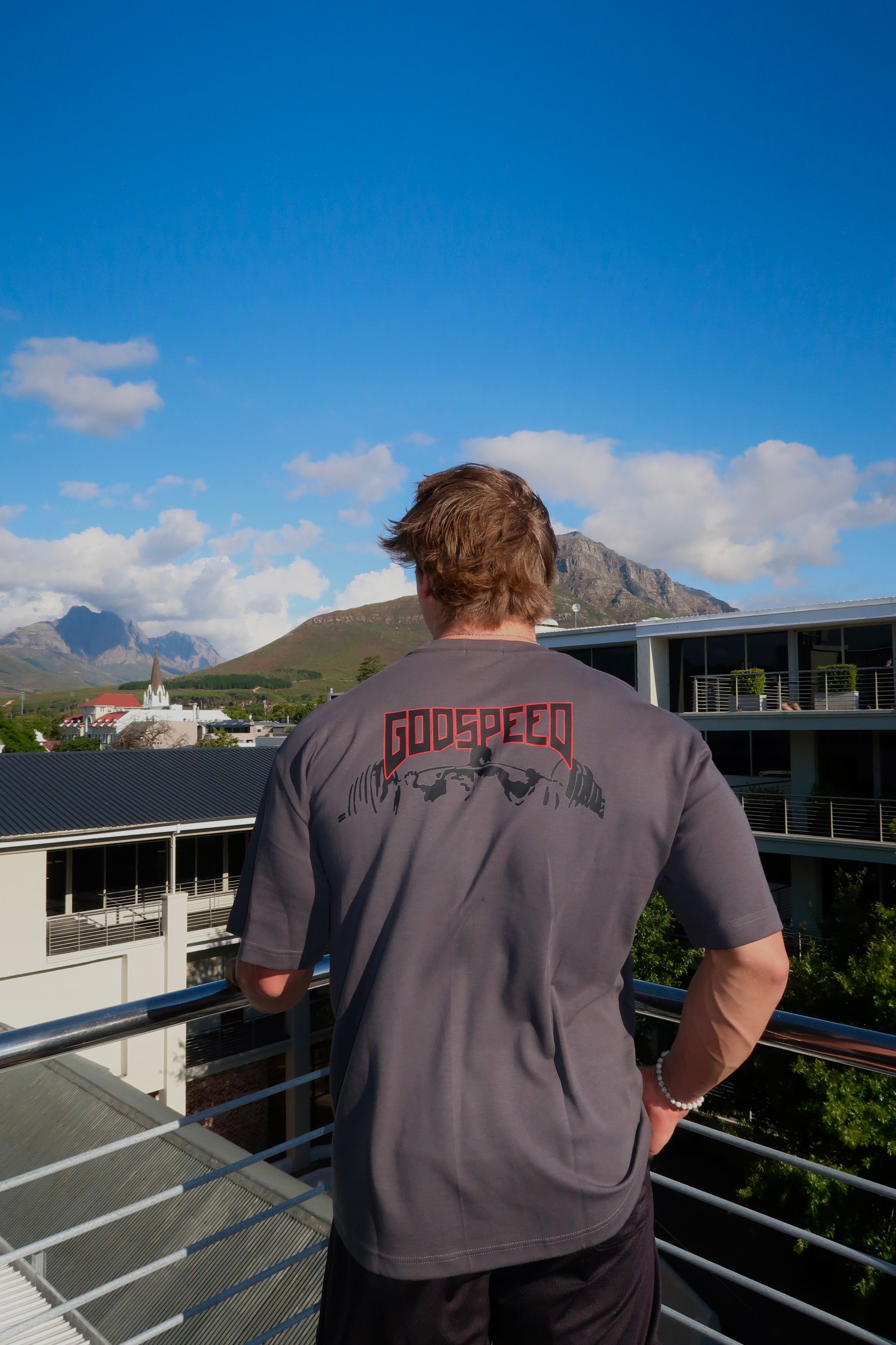 Men's Grey Tee with power lifter print  _0